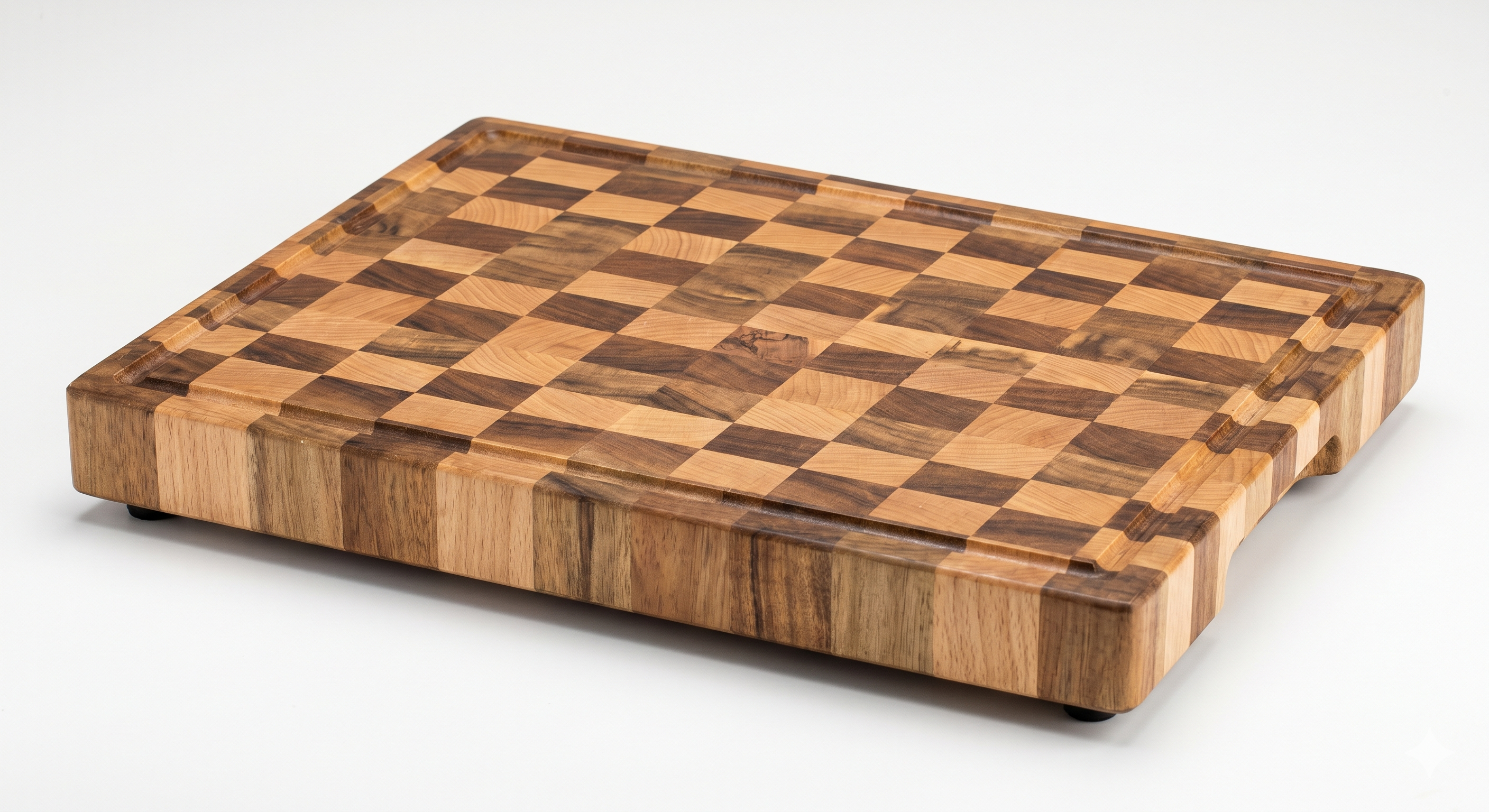 Planche à découper style billaud de boucher (hêtre et acacia)  45cm X 30cm X 3.5cm