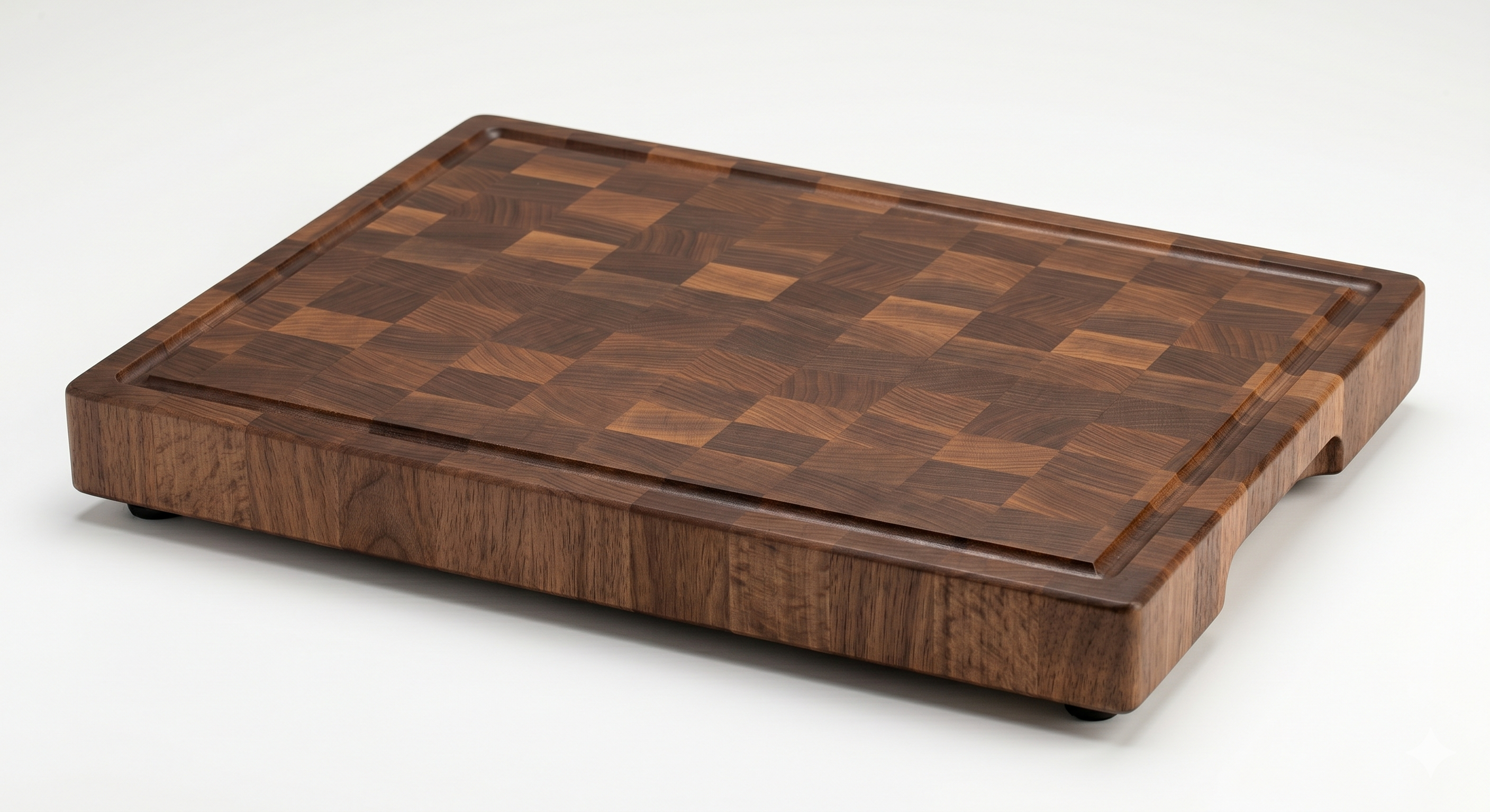 Planche à découper style billaud de boucher (noyer) 45cm X 30cm X 3.5cm